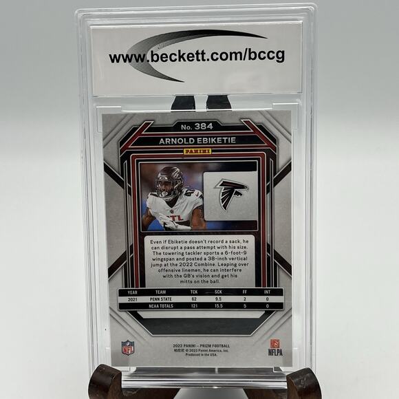 ARNOLD EBIKETIE 2022 Panini Prizm #384 BCCG Graded 10 Mint - Picture 2 of 2